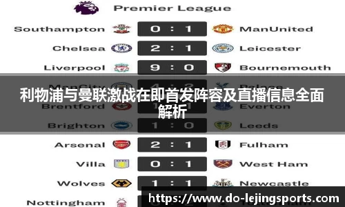 利物浦与曼联激战在即首发阵容及直播信息全面解析